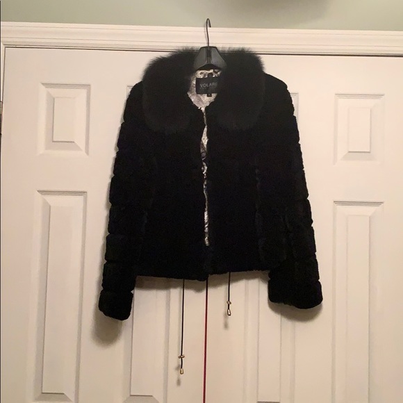 Black Real Fur Volare NY Jacket - Picture 1 of 8